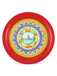 Carretto Round Metal Tray - Red
