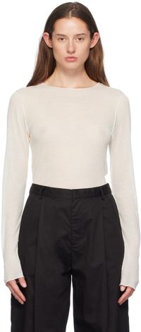 Deiji Studios Off-White Knit Long Sleeve T-Shirt