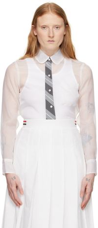 Thom Browne White Sheer Shirt