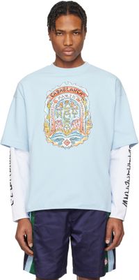 Casablanca Blue 'Casa Way' Skate Double Layer T-shirt
