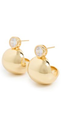 SHASHI Bezel Gold Earrings Gold One Size