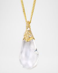 Liquid Lucite Crystal Pavé Teardrop Necklace