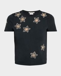 Cindy Embellished Star Cropped T-Shirt