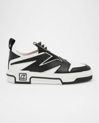 Men's Astroflash Mesh and Leather Low-Top Sneakers
