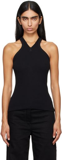 Courrèges Black Zipped Tank Top