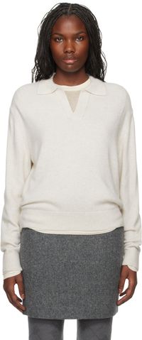 Dunst Off-White Open Collar Sweater