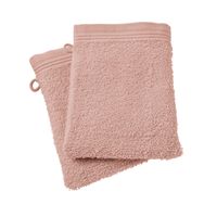 Coton Pur - Lot de 2 gants de toilette - Taille 15x21 - Rose