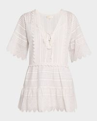 Orcia Cotton Scalloped Mini Dress