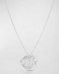 Fish Tiny Treasure Necklace in White Gold