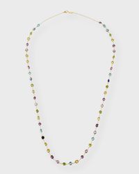 18K Rock Candy Multi Stone Station Chain Necklace in Alpine, 37"L