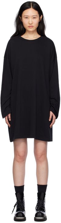 MM6 Maison Margiela Black Dropped Shoulder Minidress