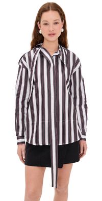 Meryll Rogge Deconstructed Shirt White/Black Multi L