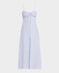Linella Linen Sweetheart Fit and Flare Maxi Dress