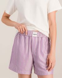 Angarde - Short pyjama femme, violet - Taille 2XL - Rayé