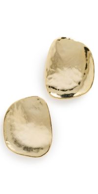 Kenneth Jay Lane Gold Hammered Dapped Disc Earrings Gold One Size