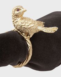 Four "Gold Bird" Napkin Rings