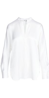 Vince Band Collar Blouse Optic White XXS