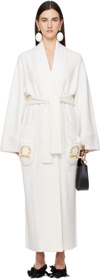 Moschino Off-White Breakfast Long Coat