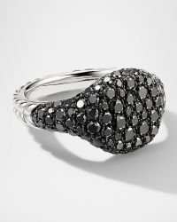 Mini Chevron Pave Diamond Pinky Ring in 18k White Gold