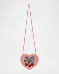 Girl's Beaded Heart Shoulder Bag