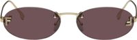 Fendi Gold 'Fendi' First Crystal Sunglasses