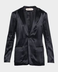 Satin Single-Breasted Blazer