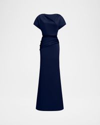 Draped Satin Trumpet Gown