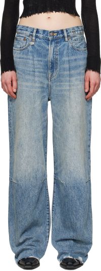 R13 Blue Wayne Articulated Knee Jeans