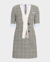 Trompe L'Oeil Short-Sleeve Mini Dress