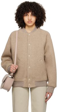 A.P.C. Beige Mick Bomber Jacket