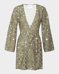 Nuala Mirrored Tile Mini Dress