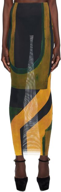 Louisa Ballou Jupe midi multicolore exclusive à SSENSE