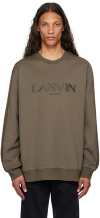 Lanvin Pull molletonné taupe à garnitures Curb