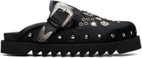 Toga Virilis SSENSE Exclusive Black Eyelet Metal Sabot Slip-On Loafers