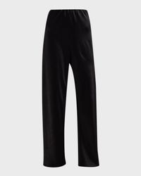 Fluid Bias-Cut Crushed Satin Pants