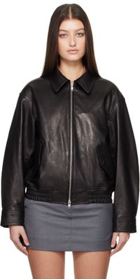 Dunst Blouson noir en cuir d'agneau