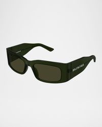 Logo-Print Rectangle Sunglasses