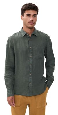 Faherty Laguna Linen Shirt Valley Sage XL