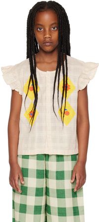 TINYCOTTONS Kids Beige Diamonds Blouse