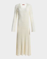 Jemmy Open Knit Long-Sleeve Midi Dress