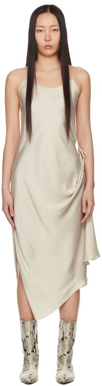 LOW CLASSIC Beige 2-Way Midi Dress