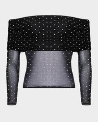 Oriana Off-The-Shoulder Mesh Top