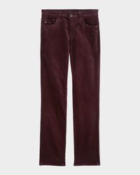 Mari Mid-Rise Slim Straight Velvet Jeans