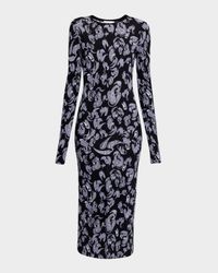 Waiana Long-Sleeve Paisley Midi Dress