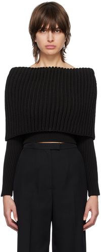 ALAÏA Black Off-Shoulder Sweater