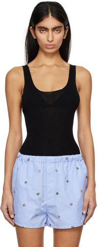 Rier Débardeur noir en tricot côtelé