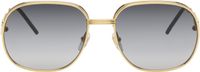 Casablanca Lunettes de soleil carrées doré et vert en métal
