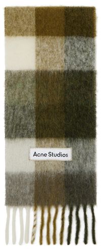 Acne Studios Khaki Mohair Checked Scarf