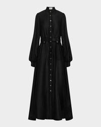 Tiana Linen-Silk Maxi Dress