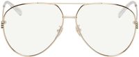 Gucci Gold Large Metal Aviator Glasses